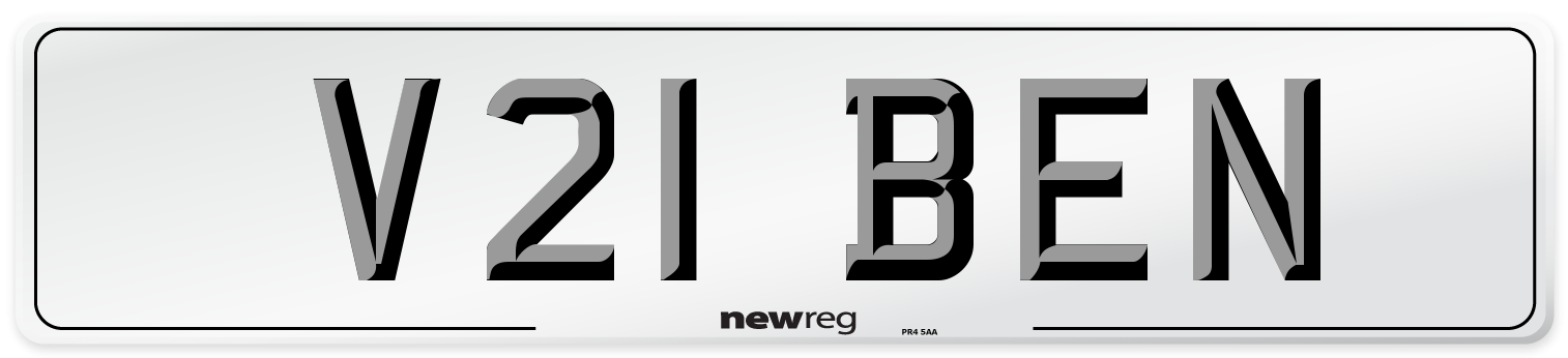 V21 BEN Number Plate from New Reg